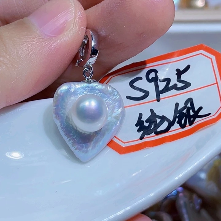 淡水珍珠银S925镶嵌颈饰