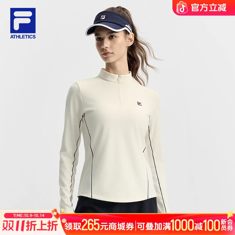 【基础显瘦微立领】Fila/斐乐女款时尚百搭长袖运动上衣A11W533201F