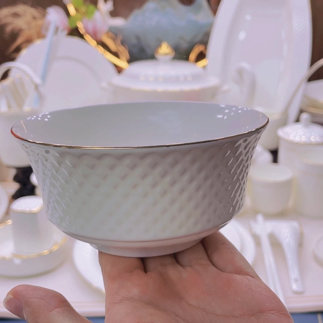 瓷永恒钻石米饭碗20个