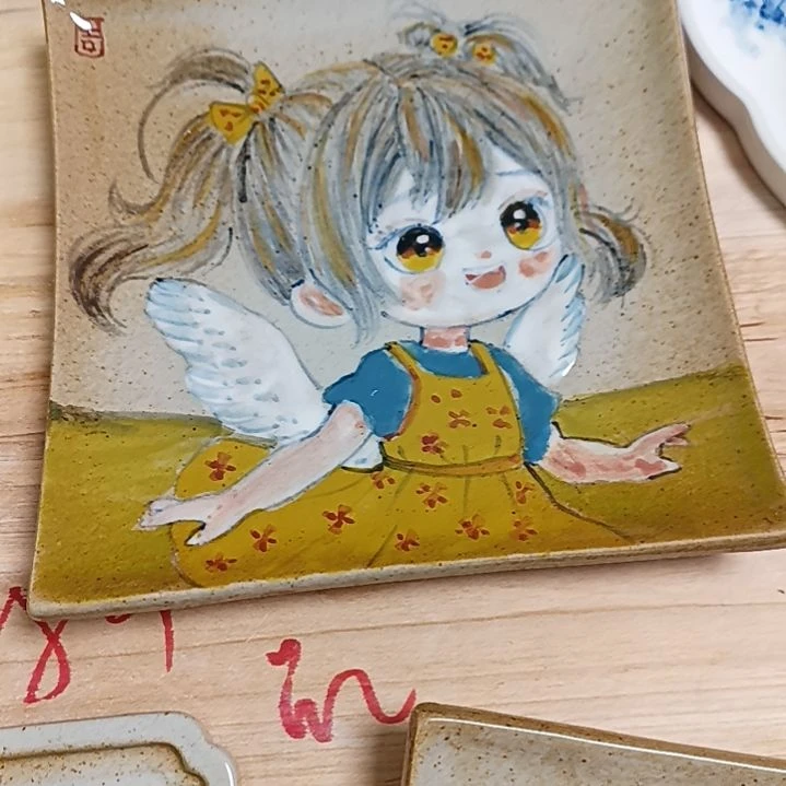 盘静*景德镇手绘釉下彩手绘