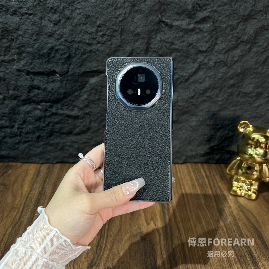 适用于荣耀magicv3手机壳v3折叠屏新款真皮后壳超薄保护套高级外