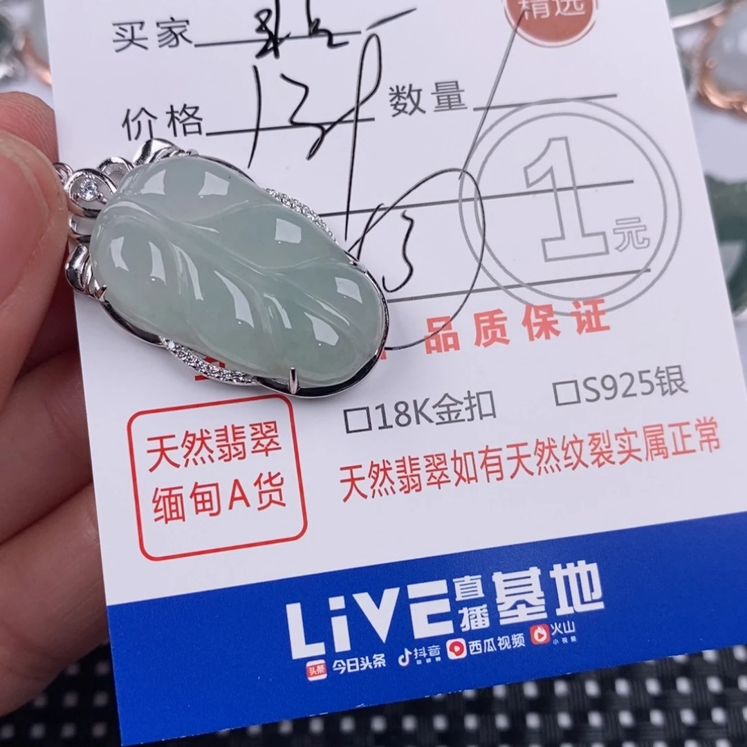 菲***G翡翠银S925镶嵌颈饰