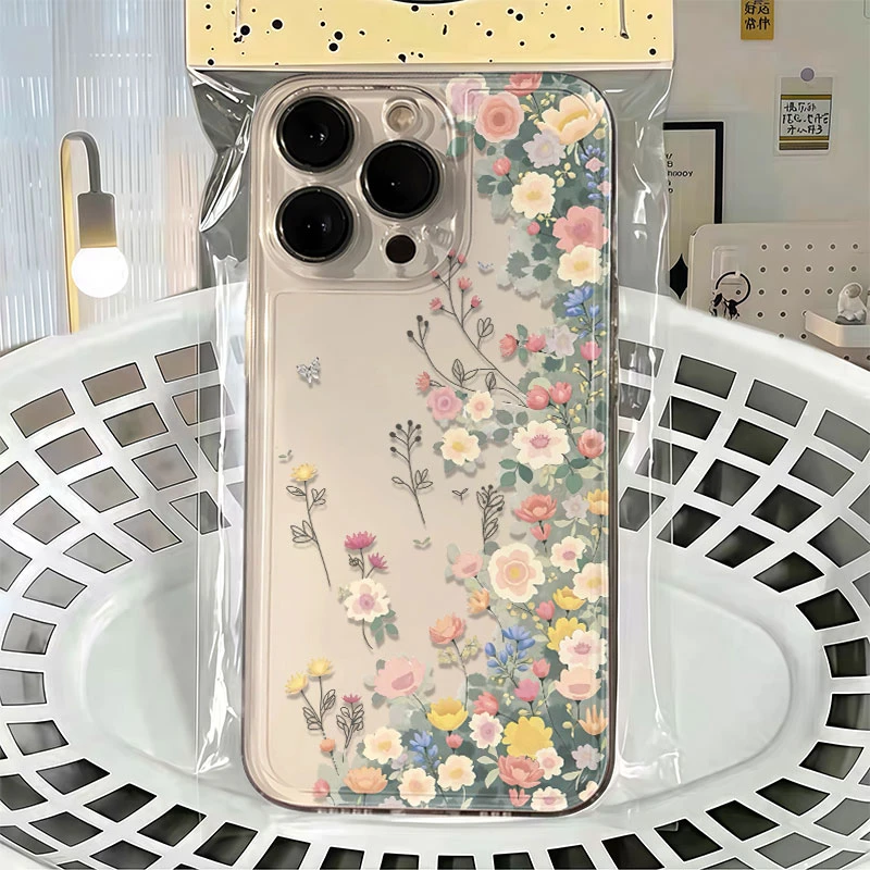 满丛花朵适用苹果16E手机壳iPhone华为p70畅享荣耀oppo小米15vivo