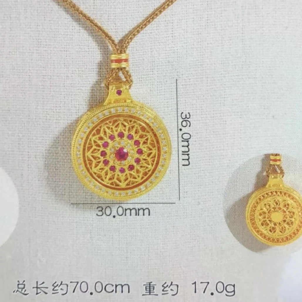 【抖音好货】孟加拉赤金豆豆提炼手工改款【玫瑰花窗】精工版可佩戴