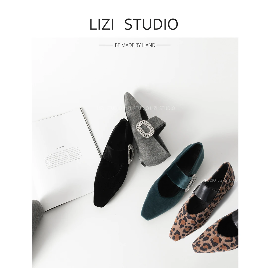 【栗子】3CM/5CM秋冬加绒新款复古时尚低跟方头浅口玛丽珍