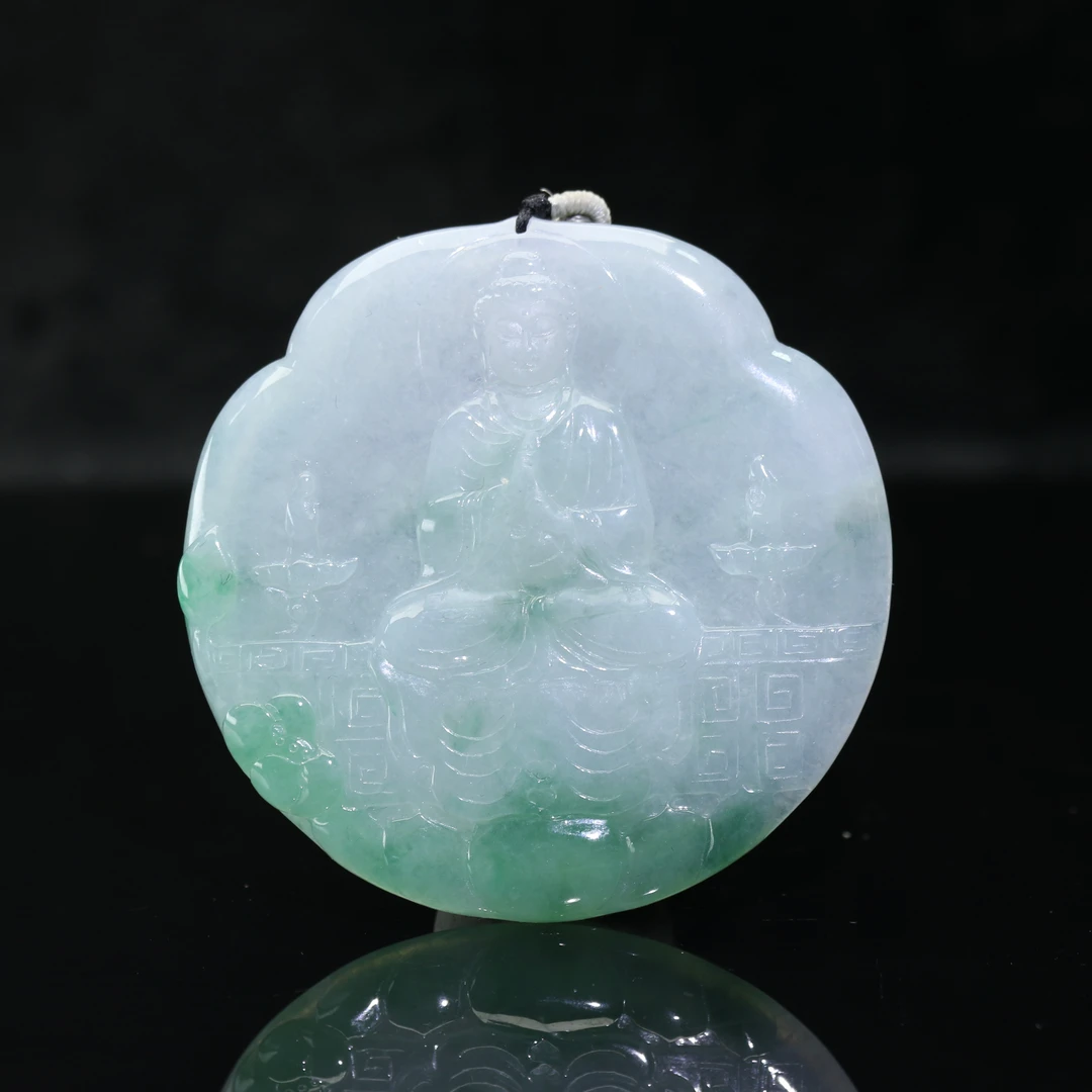 FC11天然缅甸A货飘花观音/900601/保利厦门拍卖