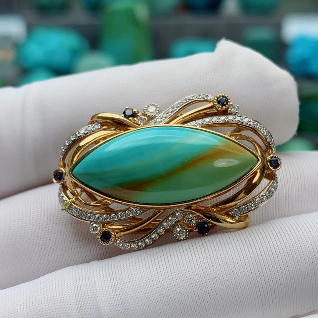 绿松石其他18K金镶嵌