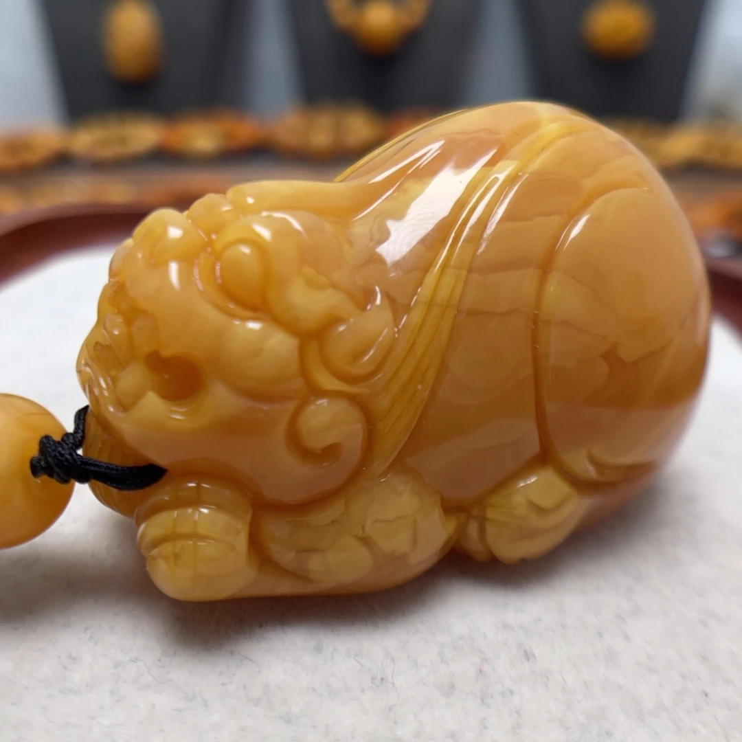 蜜蜡未镶嵌项链吊坠