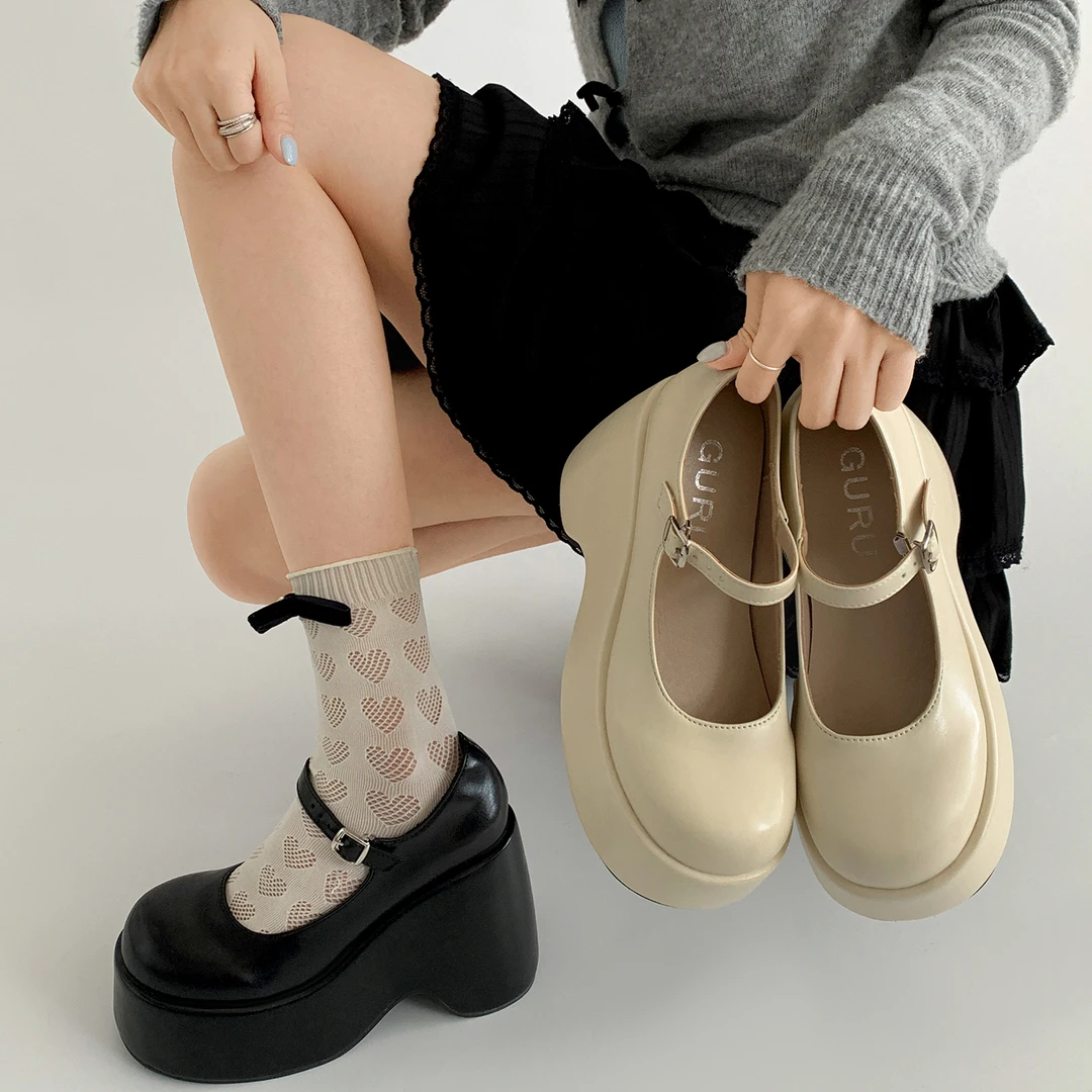 复古黑色英伦风厚底粗跟小皮鞋女2025新款秋季配裙子百搭玛丽珍鞋