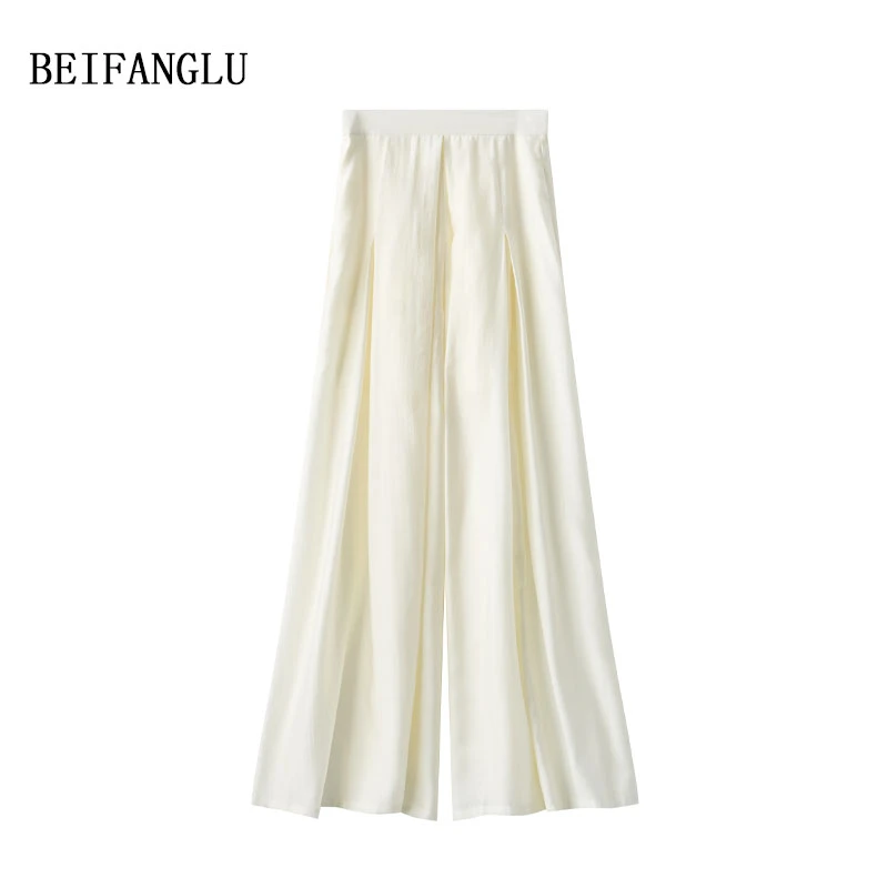 北方鹿【莫代尔醋酯显瘦裙裤】夏季气质慵懒风垂感阔腿空气裤10092