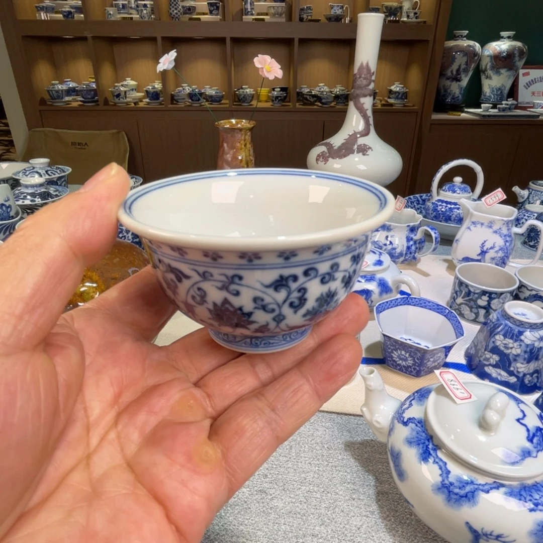 杯柴窑古法烧制全手工工艺口径8.5厘米
