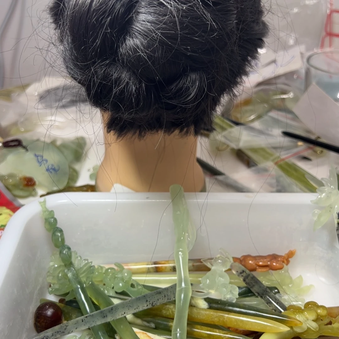 浔***栎蛇纹石玉未镶嵌发饰