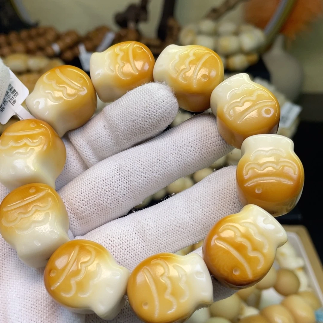 菩提根/象牙果吊坠115渐变小鱼微瑕