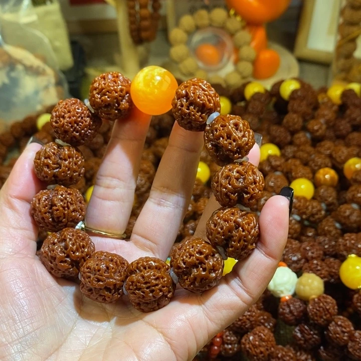 金刚菩提手串204玉化琉璃黄