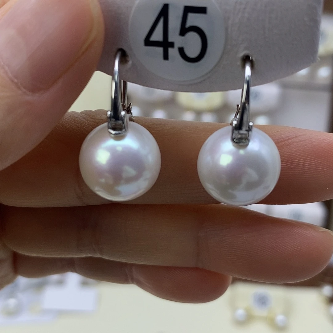 银S925镶嵌耳饰淡水珍珠