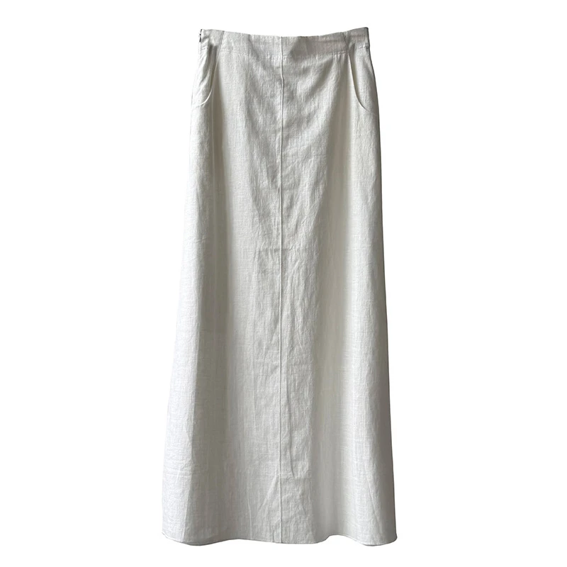 长裙a字开叉韩系气质高级感半身裙直筒言夏季双梓铭轻奢定制女装