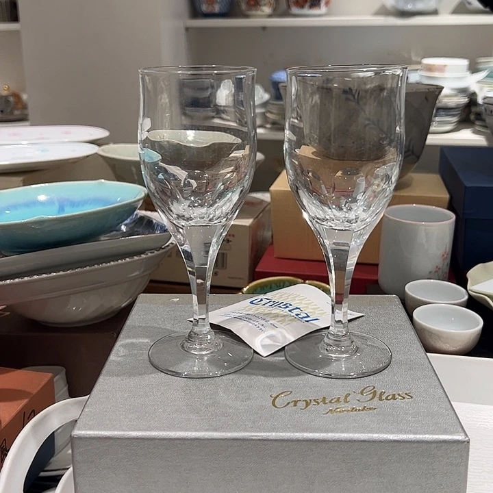 @***常瓷大牌水晶杯一对超美超漏出