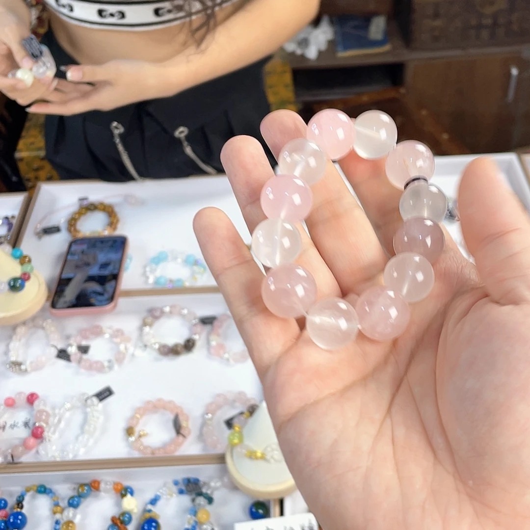 水晶手链银S925镀金镶嵌