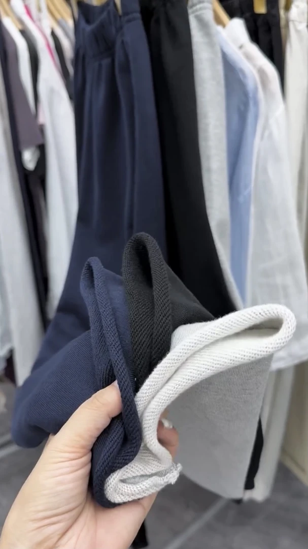 2025早秋新款高腰显瘦阔腿时尚百搭窄版毛边直筒卫裤