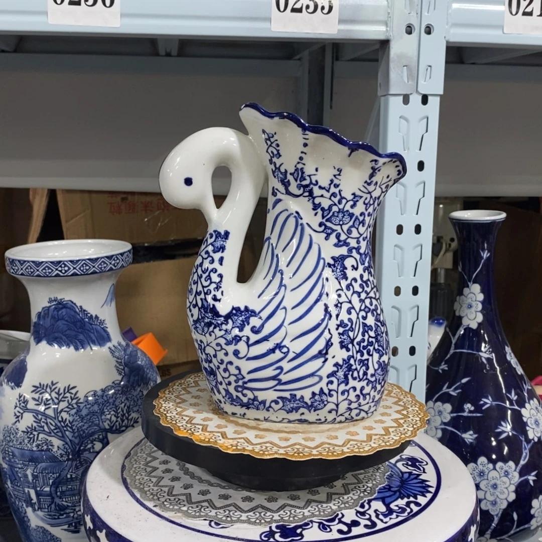 瓶天鹅花瓶摆件花瓶