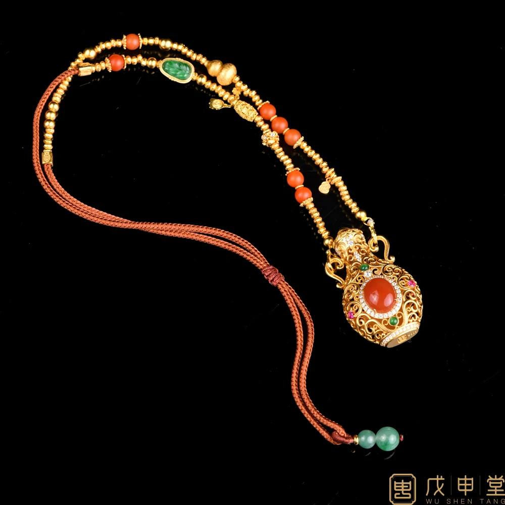 戊申堂【宝瓶】南红吊坠配链 国风珠宝