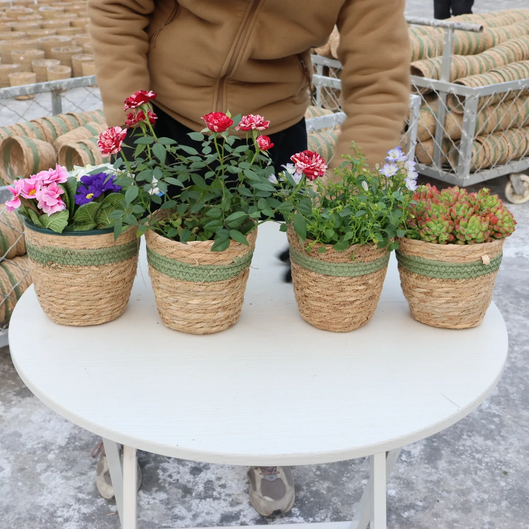 微瑕处理小号草编抱抱桶花礼厂家仙子之吻抱抱桶插花花店沙龙活动