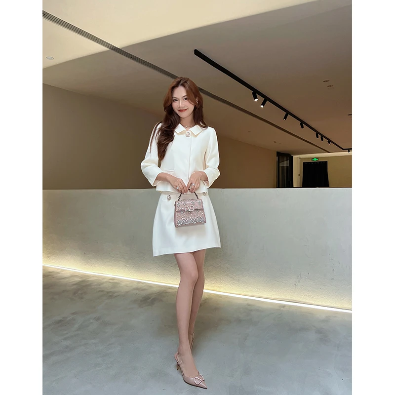 【琳媚】“半裙”法式高级感气质优雅白色A字半身裙