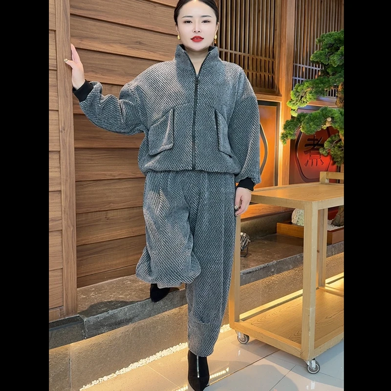 （5536）2025过年新衣服一套星空尼时尚洋气显瘦遮肉拉链开衫妈妈装