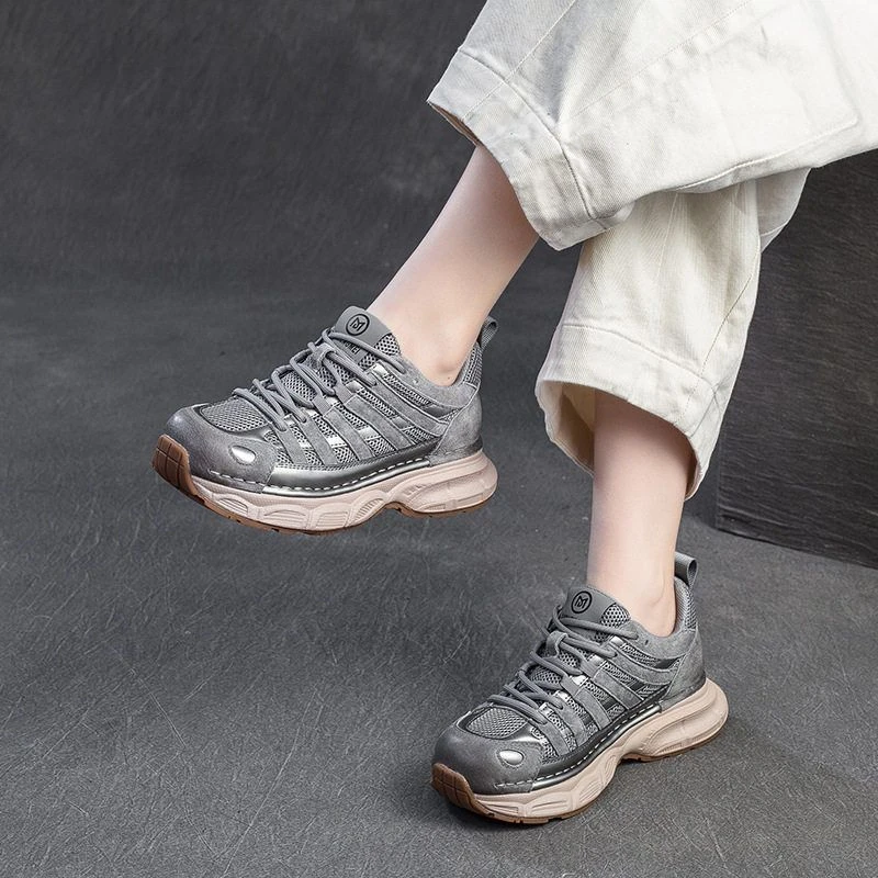 新款透气网面运动休闲老爹鞋时尚百搭厚底女鞋