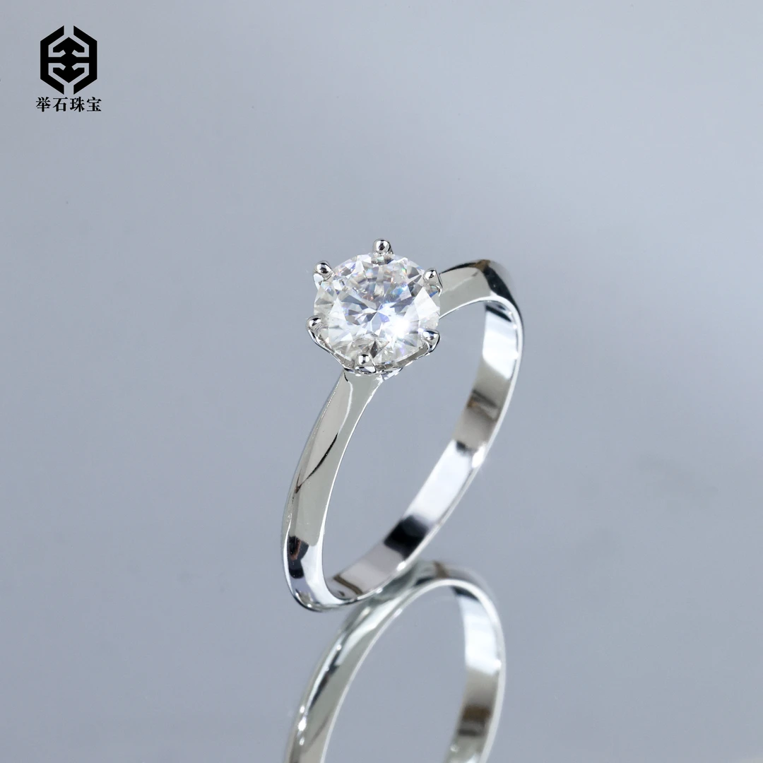 925银莫桑石银制品 【举石】X0609-9819-907莫桑钻戒指（一件/自选）F