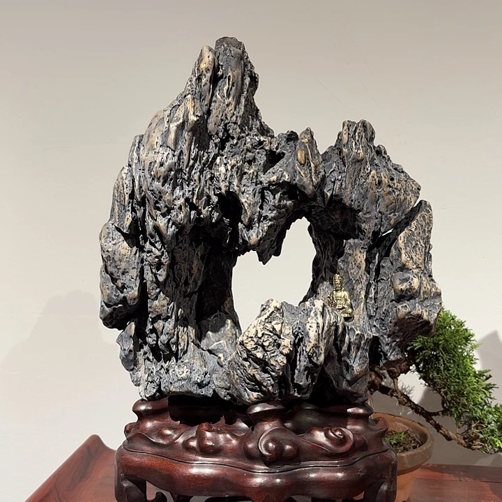 三***钱英石古铜色高货1111