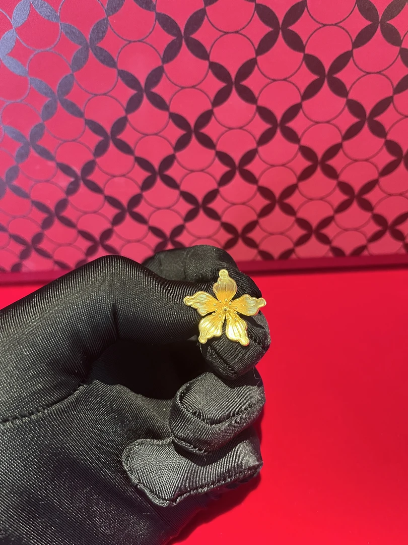 鳳喆錾刻工艺设计师款荷花发绳足金999