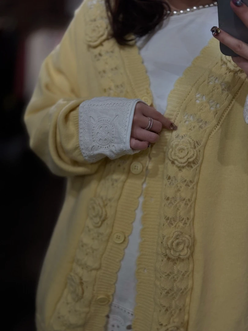 A26681大码胖妹时尚纯色宽松百搭毛衣开衫