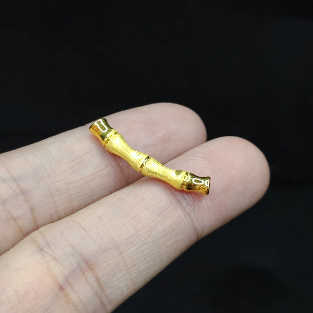 【老三珠宝】18k金竹节吊坠赠链CP4【多样性发其一】