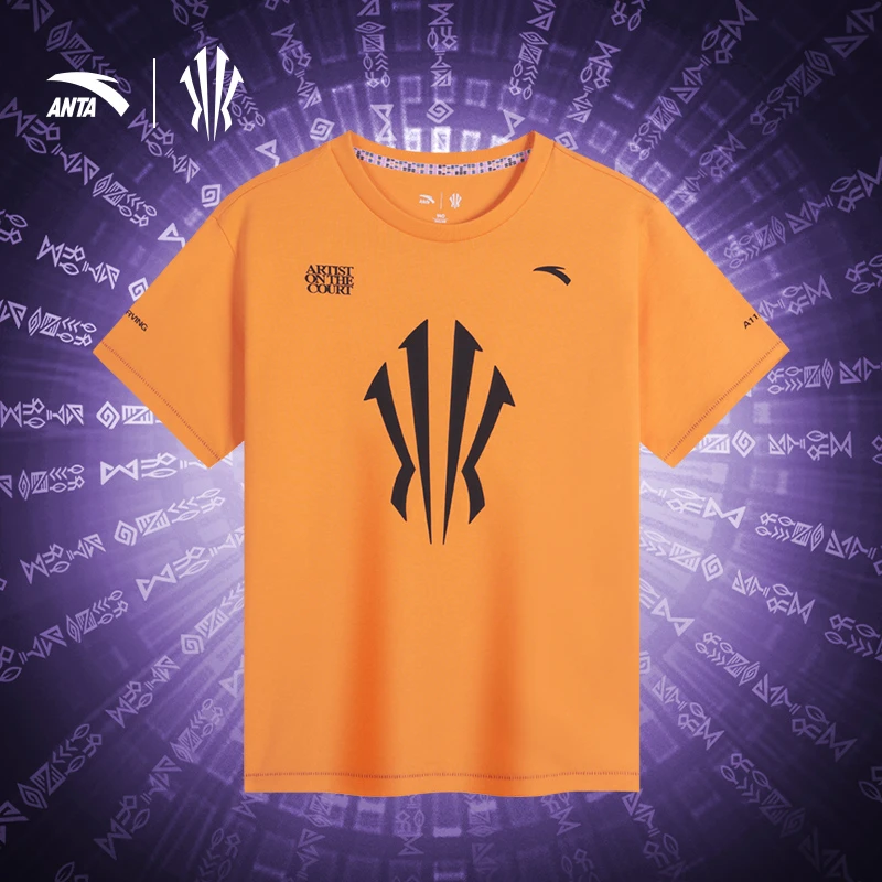 儿童t恤女款休闲训练安踏儿童纯棉吸汗宽松运动篮球短袖T恤1114R