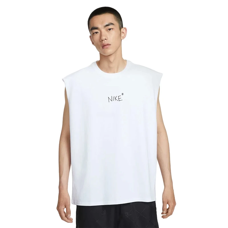 Nike耐克【喜】男子运动休闲夏季无袖T恤IH9266-100白色上衣健身