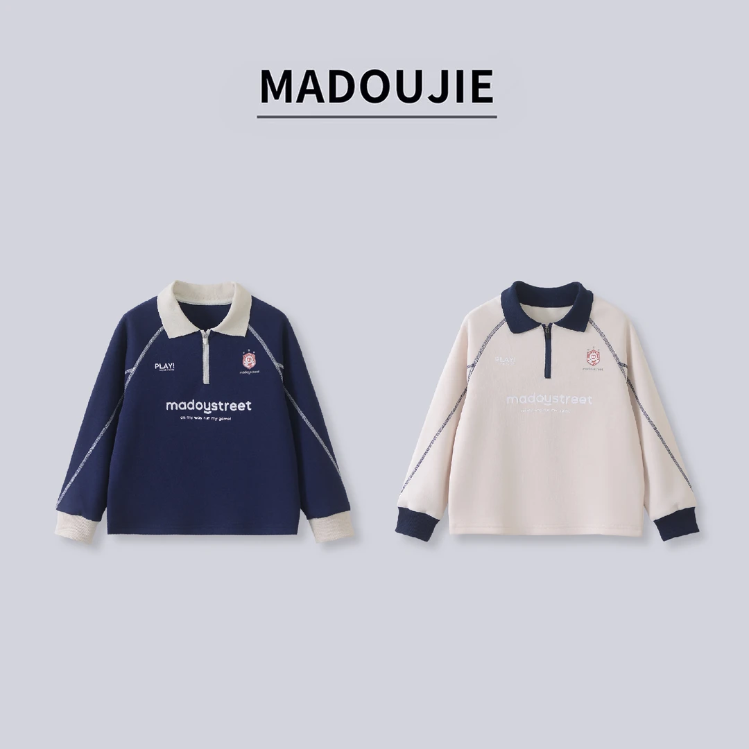 麻豆街【高尔夫polo】2025春秋童装新款儿童休闲轻柔卫衣T恤MD301