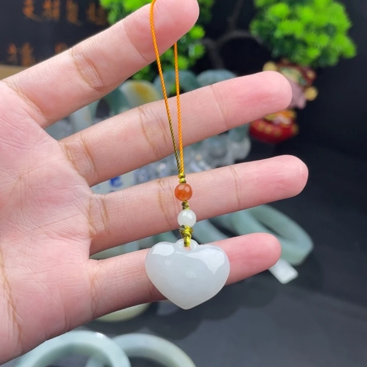 @***总翡翠未镶嵌手链翡翠爱心