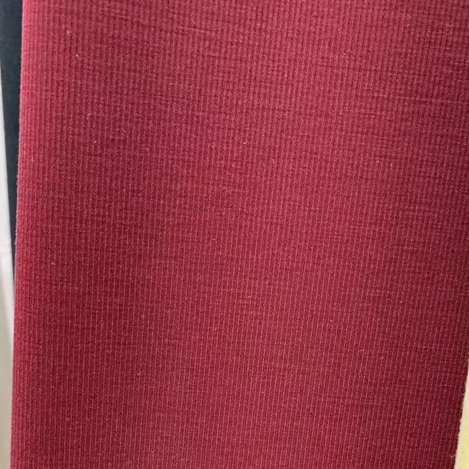 富贵红色  牙签纹高捻雾感铜氨丝面料