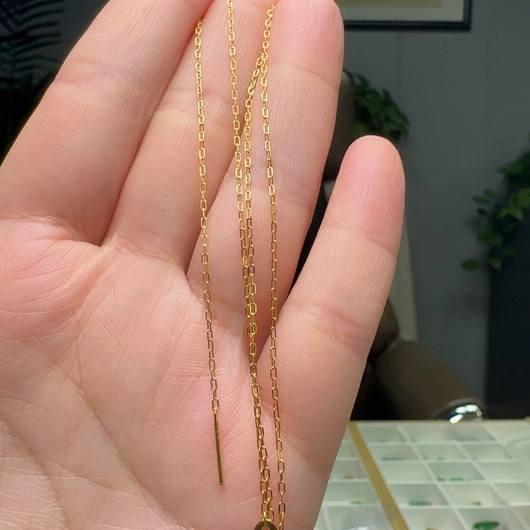 翡翠未镶嵌项链银链子