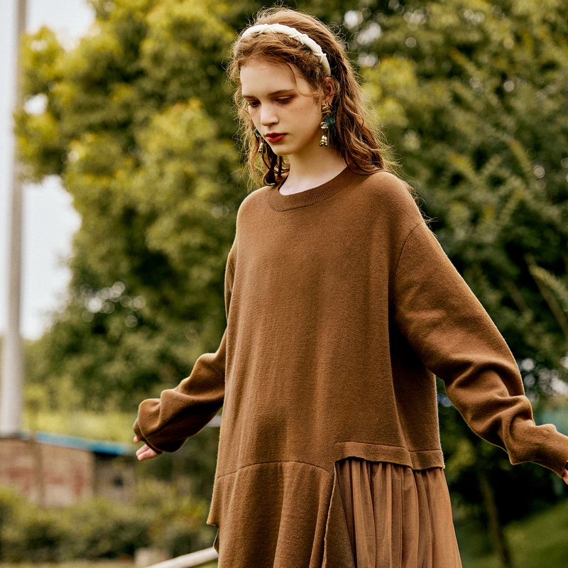 【小余专属】菀草壹冬季新款针织连衣裙Q00931359