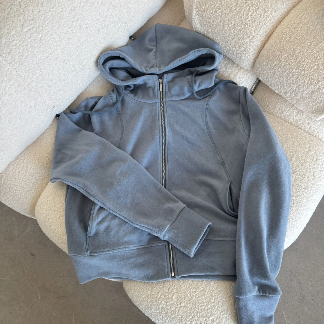 JIUJIU【雪松奶芙】德绒百搭宽松休闲慵懒风连帽开衫卫衣秋冬女