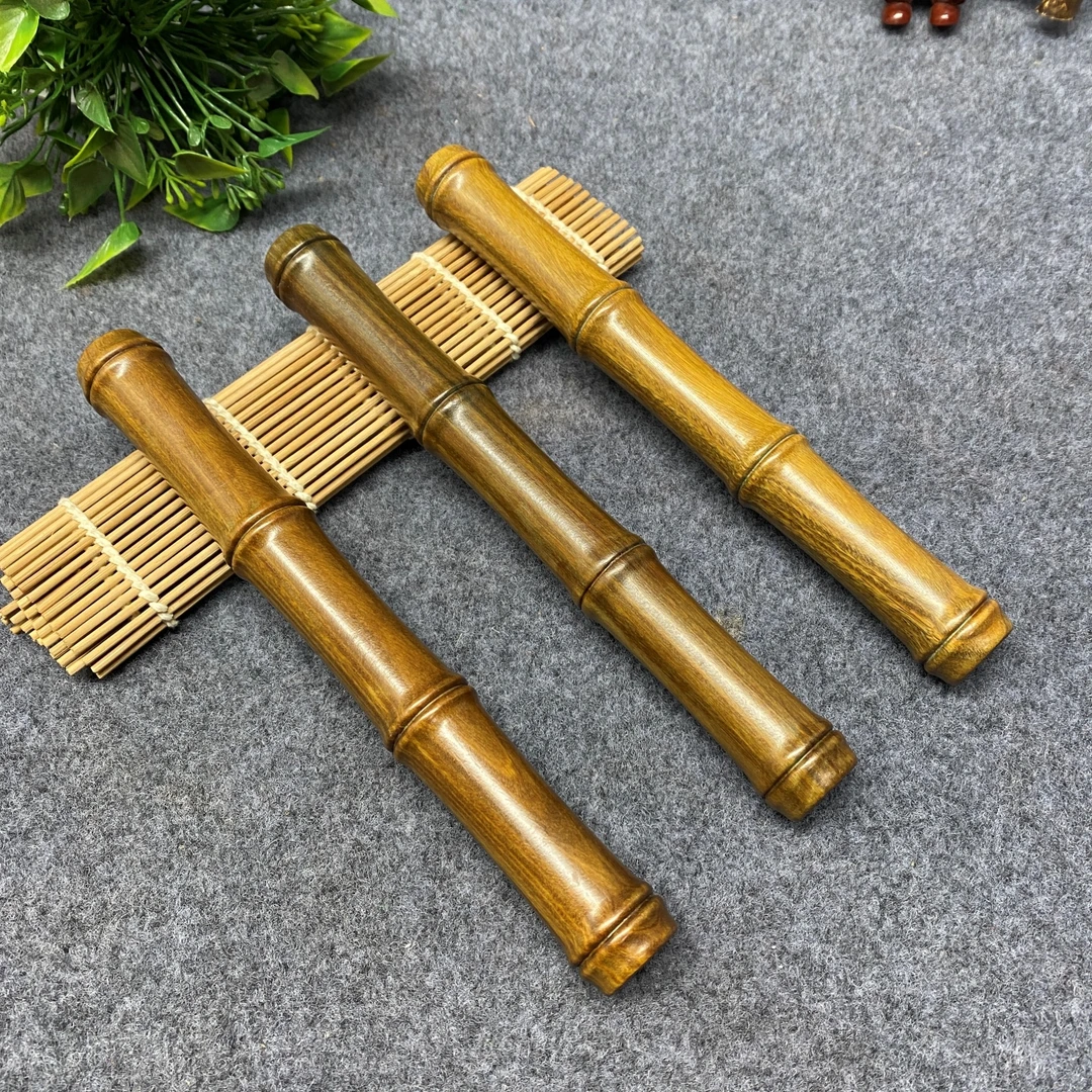 正宗绿檀木竹节棍缠丝变色敲打精行功棒摔跤训练器材实木短棍短棒