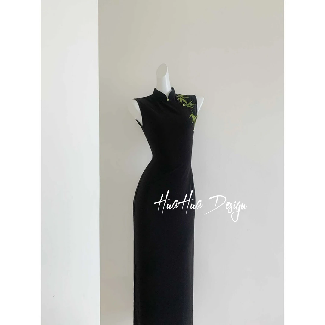 苏故里【竹影】重工刺绣文艺夏季日常旗袍优雅立领显瘦修身双层衣