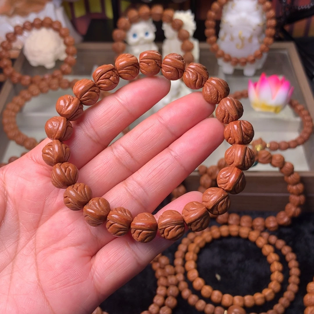 桃核吊坠玉龙脊手串12