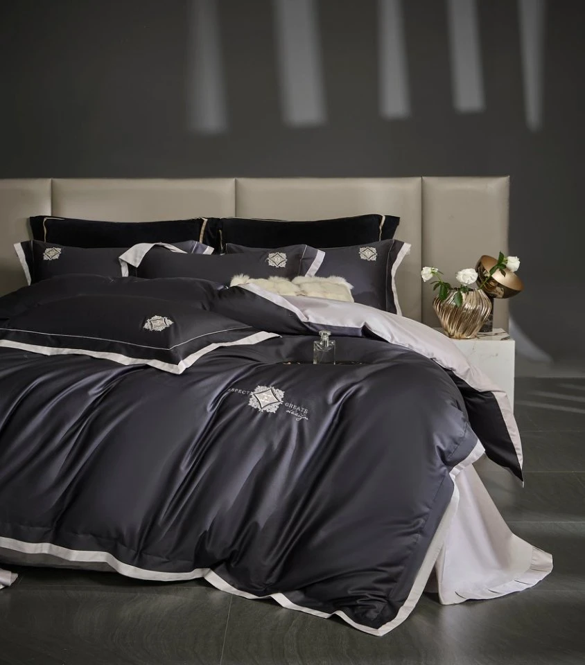 100支轻奢高级感绣花全棉四件套纯棉刺绣床单床笠被罩床上用品