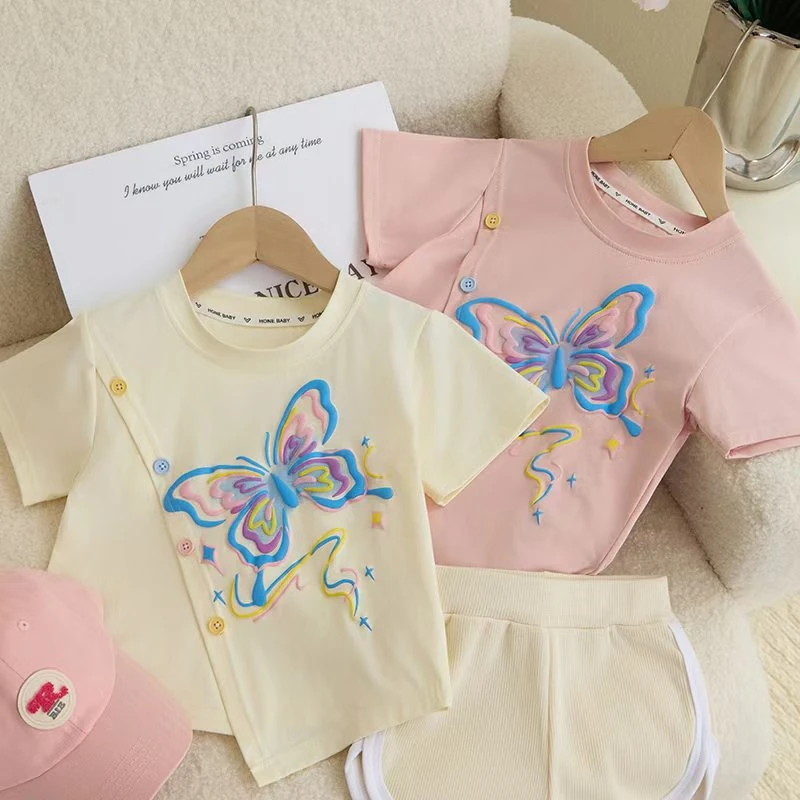 女童短袖新款夏季薄款T恤中大儿童衣服夏装纯棉半截袖上衣洋气