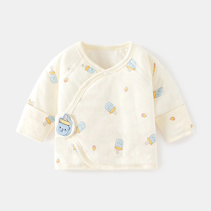 【40g半背衣】新生儿夹棉半背衣初生婴儿薄棉上衣无骨宝宝纯棉衣服