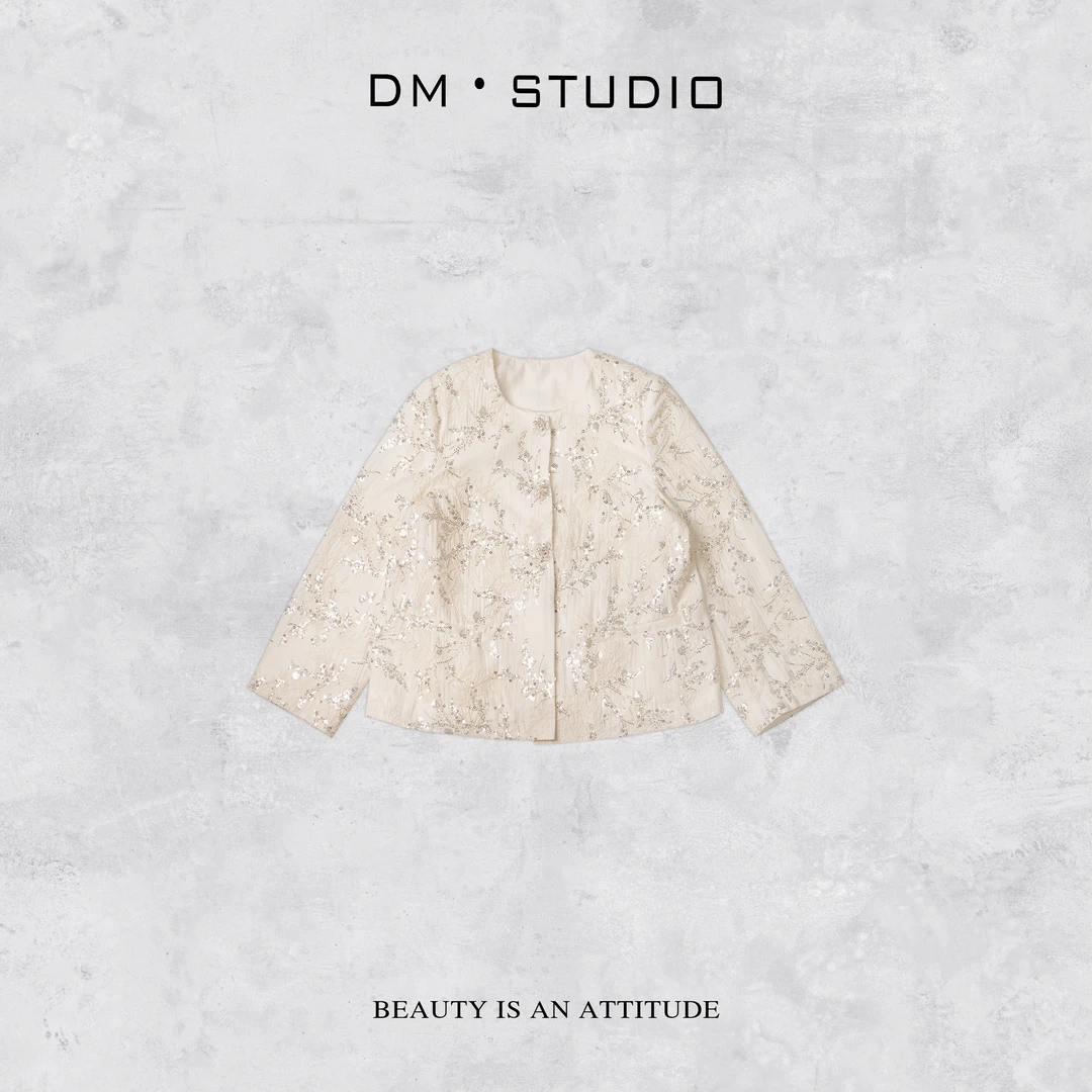DEDM-DM•STUDIO/高级感气质精致轻奢小众百搭刺绣亮片外套（98360）