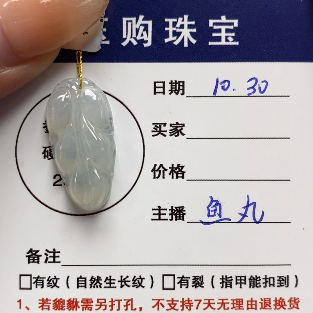 颈饰未镶嵌翡翠叶子